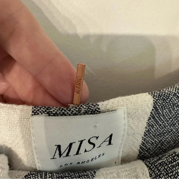 NWOT Misa Los Angeles Nicolette Cold Shoulder Striped Mini Dress Size Small - Picture 12 of 14